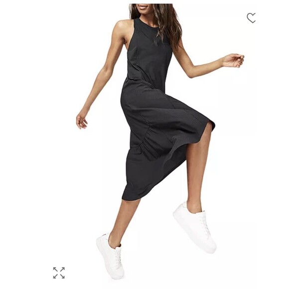 SWEATY BETTY Explorer Ace Midi Dress Medium Black Sleeveless Tank Athleisure - Picture 6 of 11